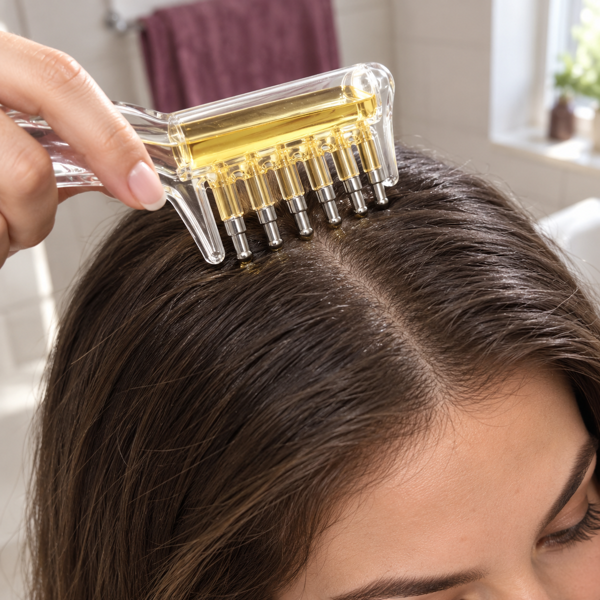 Scalp Oil Applicator – Roller Ball Root Delivery Comb